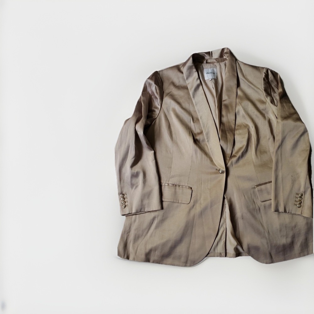 Madewell Women’s Blazer Satin Oversized  In‎ Matchstick Sz 16W NEW - Picture 7 of 16